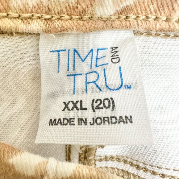 Time And Tru Jeggings Womens XXL 20 High Rise Beige Leopard Printed Stretch - Picture 4 of 10